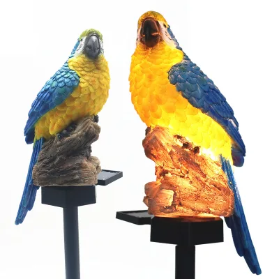 Customized Outdoor Solar Powered Garden Light Simulation Parrot Resin Animal Lawn Light Decorationgarden Landscape Lights