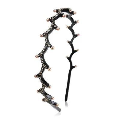French Style Classic Acetate Headband Handmade Headband with Pearl Designer Acetate Headband for Women