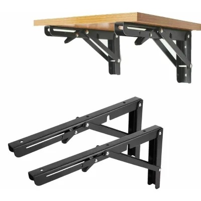GQK Modern Stainless Steel Adjustable Corner Three-Way Triangular Shelf Support Bracket with Easy Assembly for Multi-Purpose Use