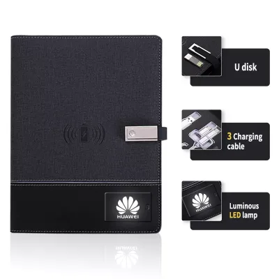 8000mah Powerbank Notebook With Wireless Charger and Usb