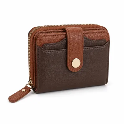 Wholesale PU Leather Short Wallet Multi Card Slot Zipper Coin Purse for Women Commuting Travel and Everyday Carry