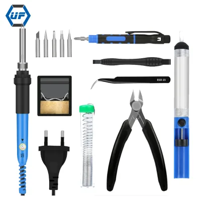 60W 110V Soldering Iron Kit Electronics Soldering Iron Kit Electronics Desoldering Pump Adjustable Temperature Solder Iron Kit