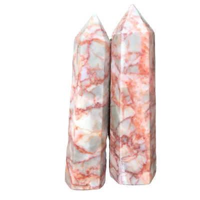 wholesale natural red networks stone quartz crystal wand points healing point for decorative
