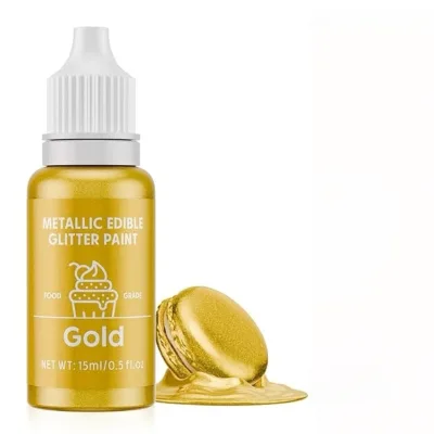 Wholesale Non-toxic Food Grade Metallic Edible Glitter Paint Luster Dust (Inorganic Pigment) for Cake Macaron Chocolate Decor.