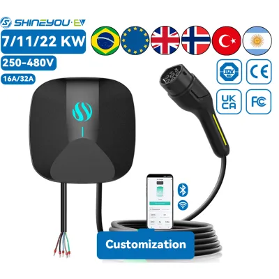 Wholesale Only Shineyou Customizable IEC 62196-2 Universal Wallbox EV Charger 7KW/11KW/22KW Type2 Gun With Port Lock Function