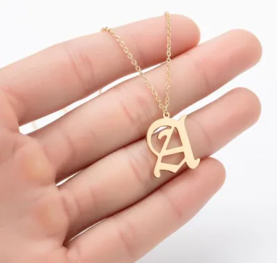Wholesale Stainless Steel Letters Gold Necklace Personalized Wedding Bridesmaid Party Gift Alphabet Pendant Necklaces