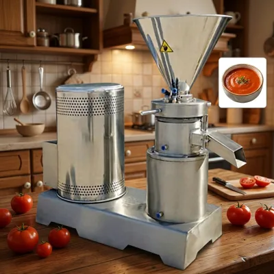 Vertical Sesame Peanut Butter Colloid Mill Small Industrial Machine for Chili Paste Garlic Paste Mayonnaise Production
