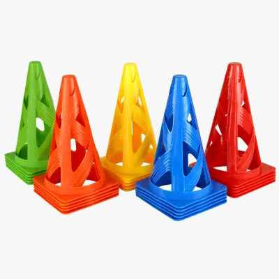 Football Training Marker Cone Ice Cream Bucket Obstacle Logo Stake Windproof PE Agility