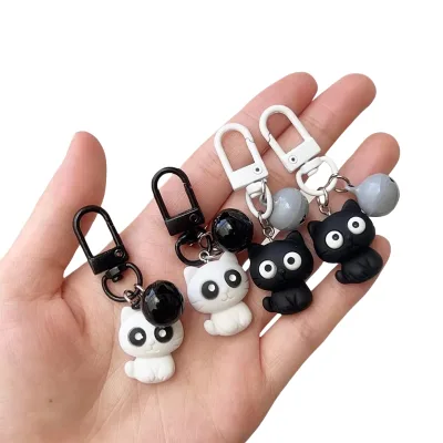 Black Cat Keychain Cat Animal Plastic Key Chains Cute Funny Resin Phone Charm Keychain Backpack Pendant Car Keyring Cat Keychain