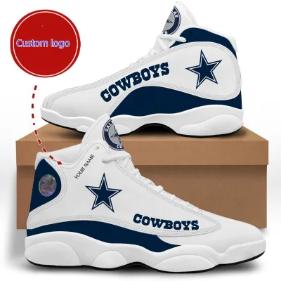 Custom Printed logo Shoes Low Moq Mens Leather High Top Basketball Shoes Size 13 Us Dallas Cowboys Tennis Shoe Sneaker for Men