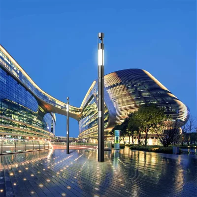 Seafront Park City Lighting Pole Outdoor IP65 Waterproof Smart Street Lamp Pole Cube With Platform SCCS WIFI CCTV Camera