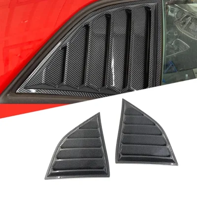 Car Side Carbon Fiber Window Shutter Vent Cover Louver for Dodge Challenger 2008-2023
