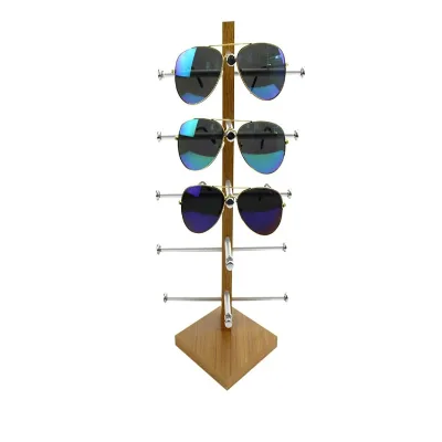 Display Rack Petforu Wooden Sunglasses Holder Eyeglass Collections Display Stand Rotating Wooden Display Stand