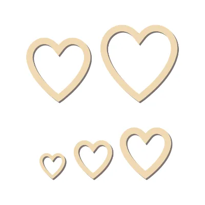 Laser Cut Wooden Craft Hearts Piece Craft Wood Accessories Custom Wood Laser Cutting