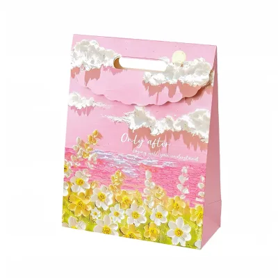 Wholesale Custom-Made Classic Gravure Printed Recycled Kraft Paper Bags Ribbon for Snack Packaging Boys Girls' Birthday Gifts