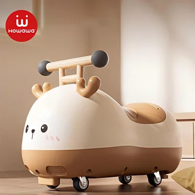 Howawa H8919 Four Wheel Unisex Kids Swing Twister Car Fun Ride Toy ABS Material Smooth Silent Wheels