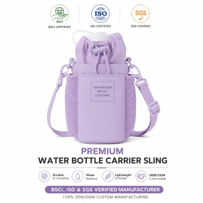 Premium OEM Durable Nylon Water Bottle Holder Bag Large Front Phone Pocket Universal Fit for Adult Gym Workout