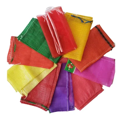 for fruit and vegetable customize logo label reusable strong drawstring mesh produce bag