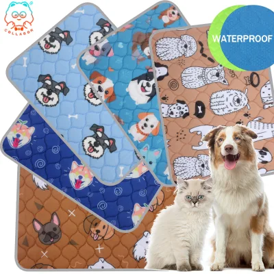 COLLABOR 10 Color Print Stock Reusable Puppy Pee Pad Bamboo Manufacturer Dog Pee and Poo Pads 5 Layer Washable Pee Pad Quick Dry