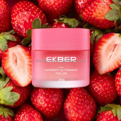 Private Label Moisturizing Lip Shape Mask Natural Vegan Pink Beauty Strawberry Lip Sleeping Mask