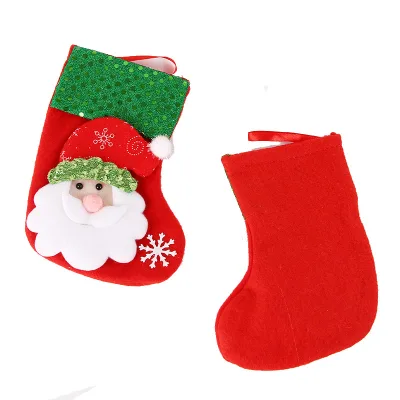 Beautiful Christmas Sequin Socks Christmas Stocking Santa Claus Design Xmas Tree Hanging Stocking for Party Festival Gift