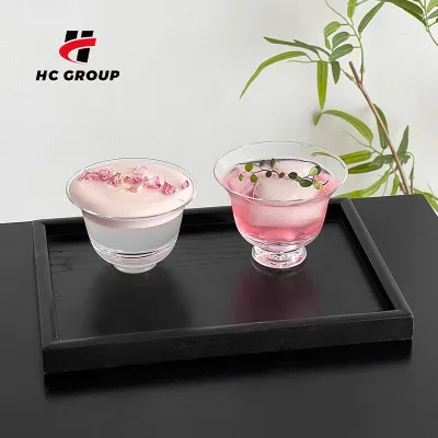 Wholesale Price Chinese Lead Free Viewing Mount Base Tea Cup Thin Luxury Glass Tea Cups