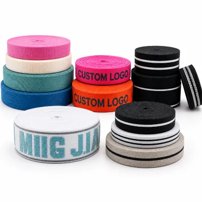 Wholesale Custom Jacquard Elastic Webbing Waistband Stretch Band for Underwear Sportswear and Bags