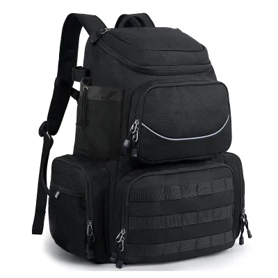 Promotional 40L Fishing Tackle Backpack with Rod Holders Waterproof Rain Cover
