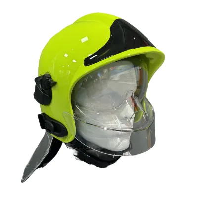Shock Absorbing PC Material 6-Suspension Point Non-Slotted Circle Type High Temperature Firefighter Safety Helmet