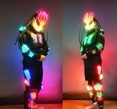 New Predator Armor Halloween Mascot Costume Adult - Robot Outfit with LED Lighting, Handmade High-Quality Custom Logo for Party
