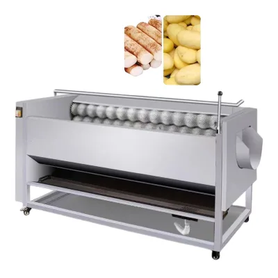 Vegetable Peeling Equipment Potato Oval Pumpkin Peanut Garlic Fruit Vegetable Rotary Drum Brush Washing Peeling Sorting Machine