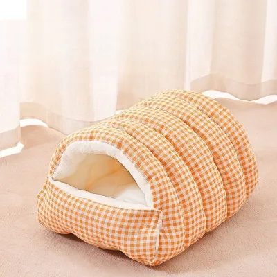 USMILEPET Hot Selling Arctic Fleece Pet Bed Cat House Machine Washable Enclosed Pet Bed for Pet Cats and Dogs