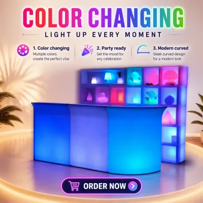LED Bar Counter 110cm Rechargeable 16 Colors Push up for KTV Restaurant Wholesale Built-in Battery
