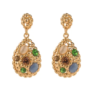 BOYI Vintage Teardrop Shaped Diamond studded Earrings, High-quality Fashion Jewelry and Earrings Wholesale