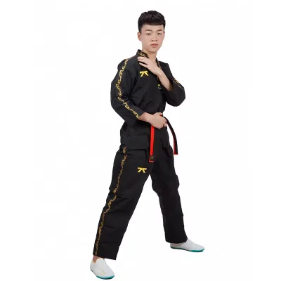 High-Quality Cotton Judo Suit, Black Martial Arts Suit, Men's Light Taekwondo Judo Suit