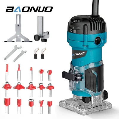 High Quality Wood Edge Banding Machine Wood Trimming Carving Machine Woodworking Electric Power Router With 15 Milling Cutters