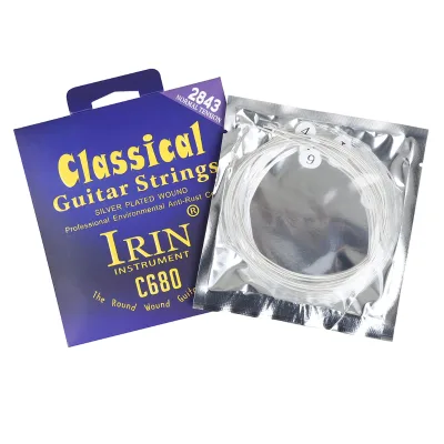 IRINC680 Coated Nylon Silver Plated Winding Classical Guitar Strings for Beginners to Play Guitar Strings