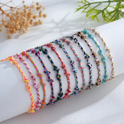 Hot sale  Pink and purple bracelet - Bohemian hand-woven string bracelet for women