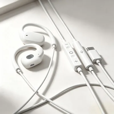 Dairle Type-C for Earphones Clip-On Earbuds Mic for Calls Music Lossless Stereo Sound Sports Gaming Earbuds (Private Mold)