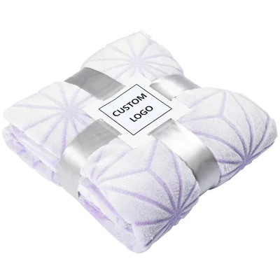 Wholesale Easy Care Soft Custom Back Printed and Carved Flannel Fleece Blankets