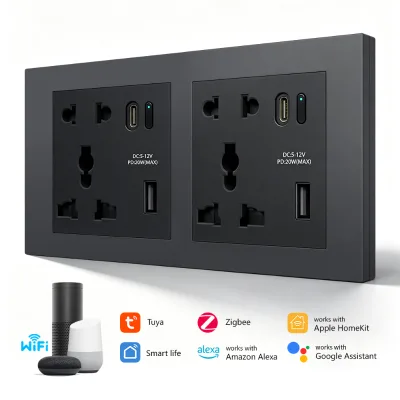 Smart Sockets UK Type 20A Zigbee High Current With Remote Control Overload Protection for Electric Heater Boiler Industrial Use