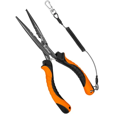 Pullther Carbon Steel 23.5cm Fishing Pliers Split Ring Hook Remover With Lanyard Factory Price in Stock