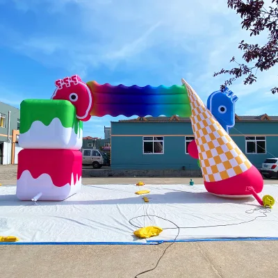 Fully Customization Aero Outdoor Events Inflatable Balloon Arch Giant Inflatable Ice Cream Archway Inflatable Custom Arch