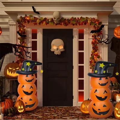 In Stock Halloween Decoration Inflatable Pumpkim Tumbler PVC Party Decoration Halloween Home Decor