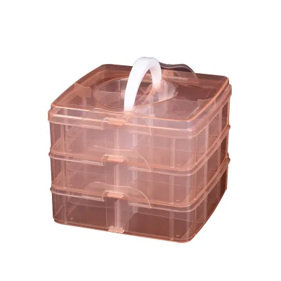 Wholesale High Quality Nail Art Storage Box Plastic Three Layers Square Optional Collocation Nail Supply Storage Box