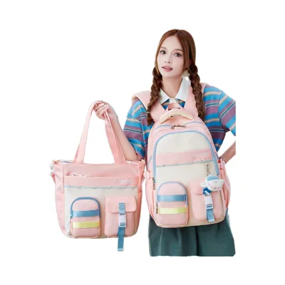 Girls Junior High School Student Bag Fashionable Animal Pattern Backpack for Middle School Campus Use