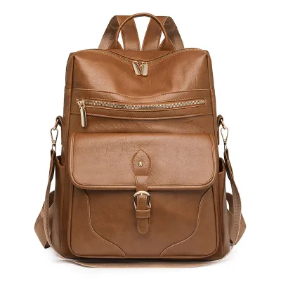 Vintage Women's Backpack New Arrival Premium PU Soft Leather Large Capacity Backpack for Business & Travel