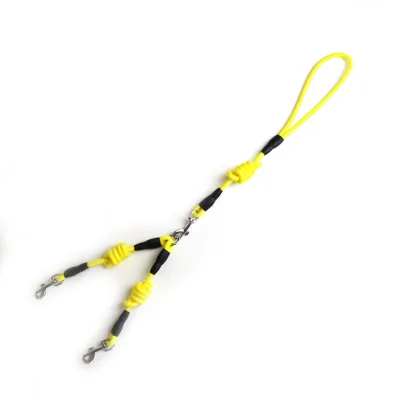 Hot Selling Factory Direct Custom LOGO Eco-Friendly Double Handles Polyester Bungee Dog Leash with Seat Belt for Dogs