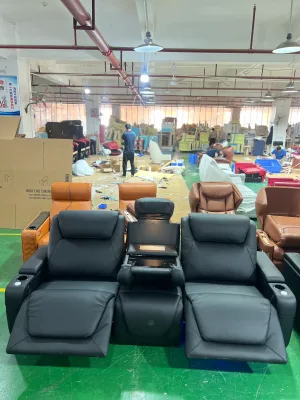 Power Electric Lift Recliner Armchair Chunky Seat Genuine Leather Upholstery Modern for Home School Cinema Use Living Room Chair