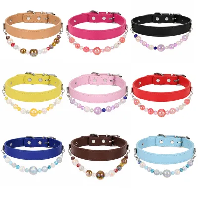 High-end Diamond-studded Instagram Style Dog Necklace Detachable Resin Accessory DIY Microfiber Collar Pet Collar Puppy Neckband